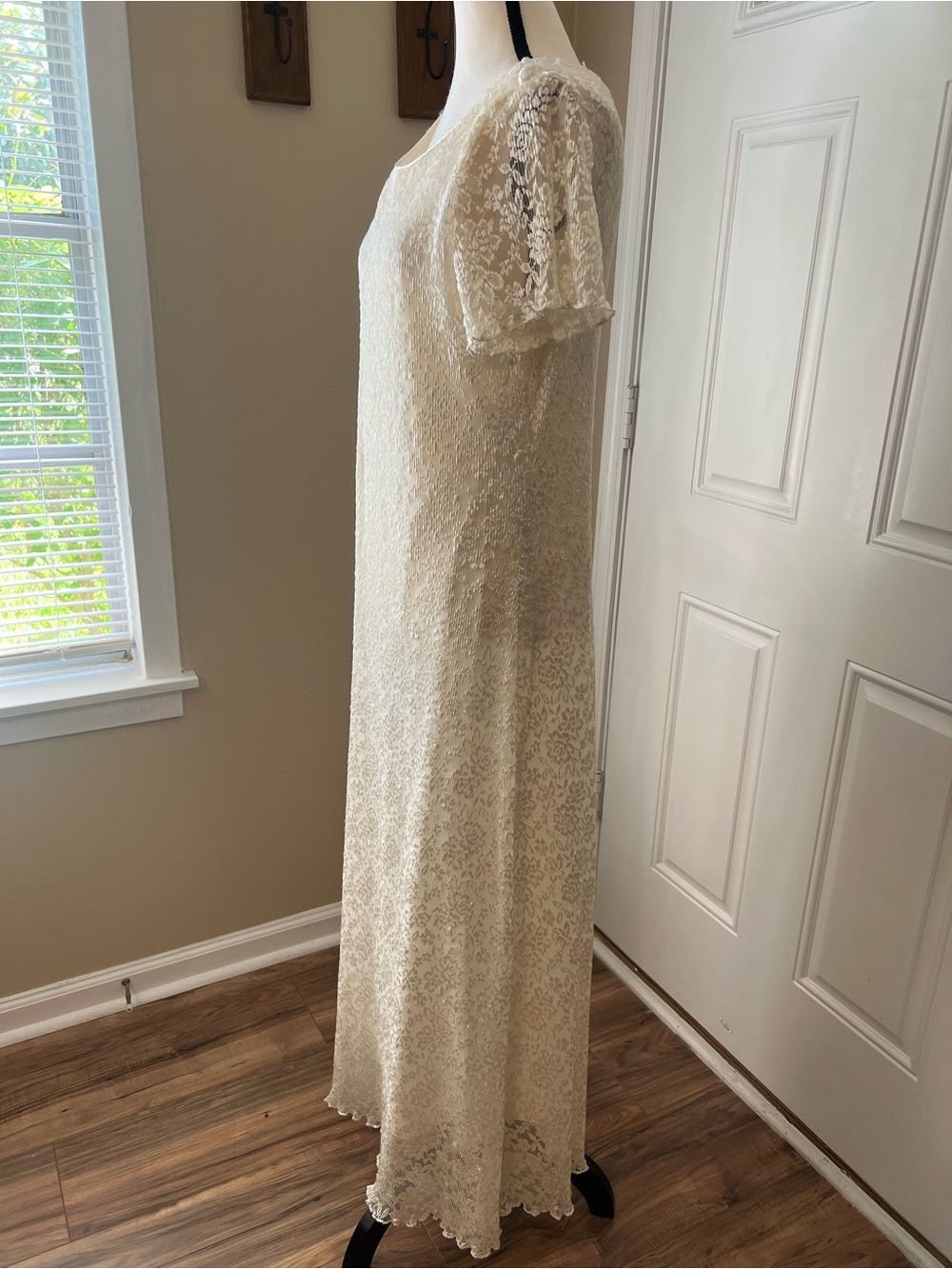 Ronni Nicole by Ouida Ivory Floral Lace Maxi Dress Size 18 Formal - Picture 2 of 12